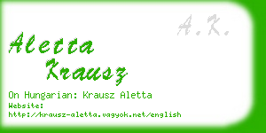 aletta krausz business card